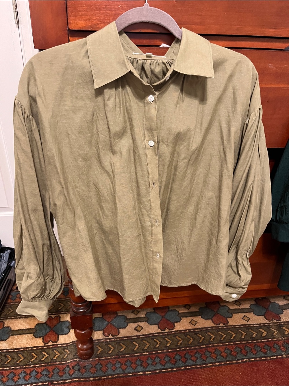 Emerson Fry Olive-Tone Casual Button Down Shirt